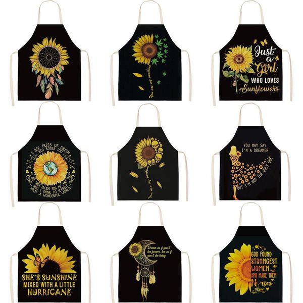 

aprons sunflower pattern woman kitchen apron for hairdresser master cooking accessories