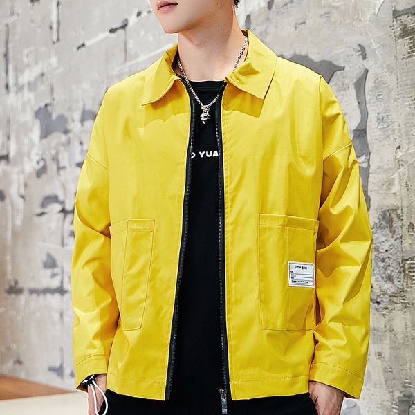 

men's jackets men coat korean version spring autumn embroidery overalls male outwear zipper thin brand x6xb, Black;brown