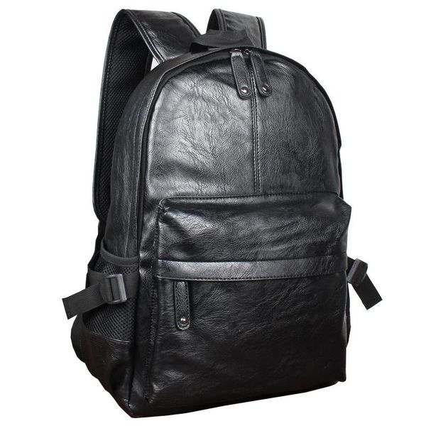 

backpack men's korean style men student school bag fashion travel pu leather