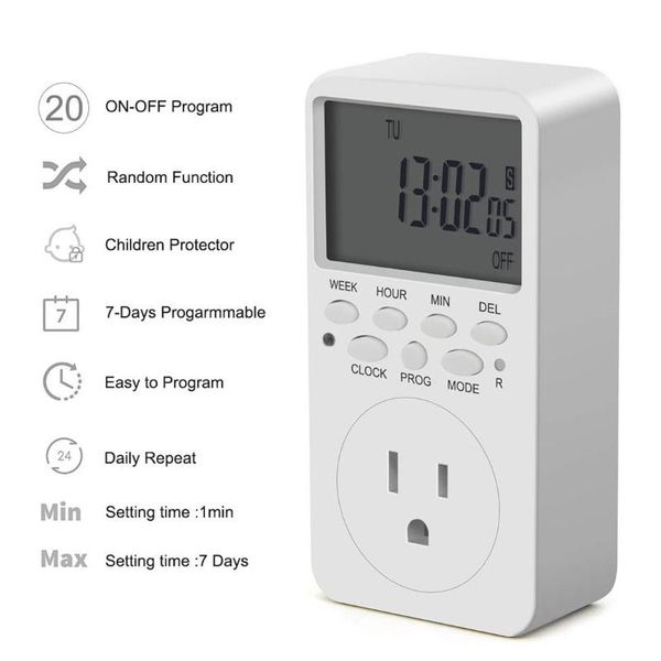 

timers 7 day programmable timing socket switch controller eu us uk plug electronic digital timer time relay kitchen