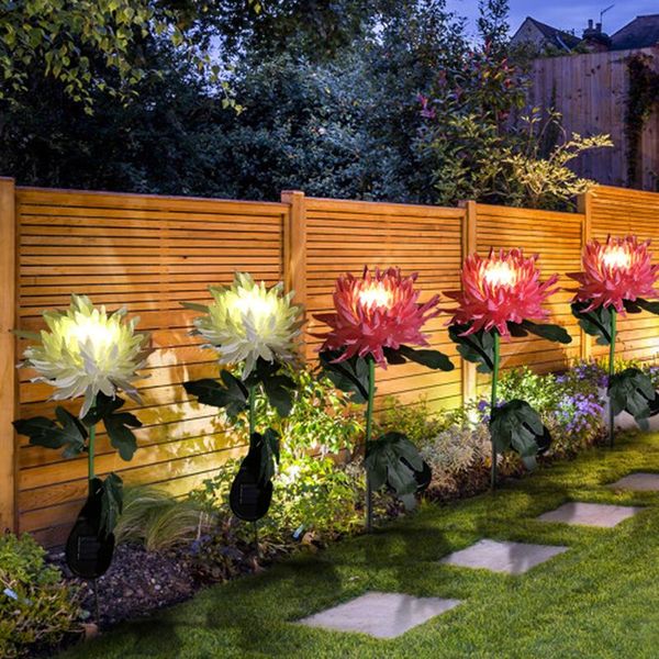 

party decoration solar chrysanthemum light, ip65 waterproof stainless steel rod garden stake