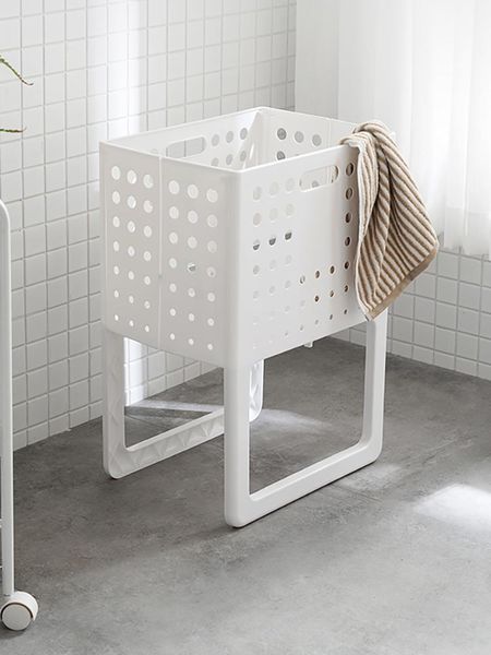 

japan dirty clothes storage basket plastic foldable household laundry with handle convenient organizer & organization
