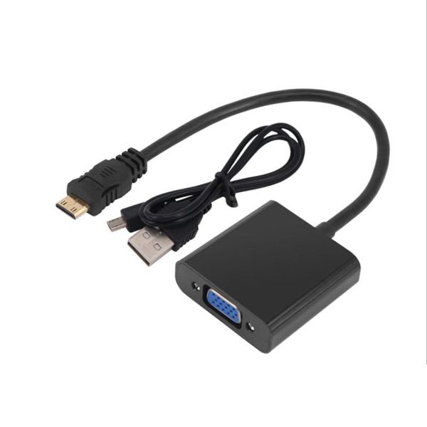 

audio cables & connectors mini to vga with cable male adapter female built-in 1080p chipset converter for ps3 hdtv