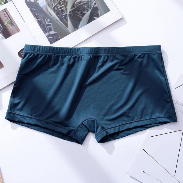 

underpants men's boxers breathable comfy ice silk boxer comfortable shorts bulge solid color pouch male underwear panties, Black;white