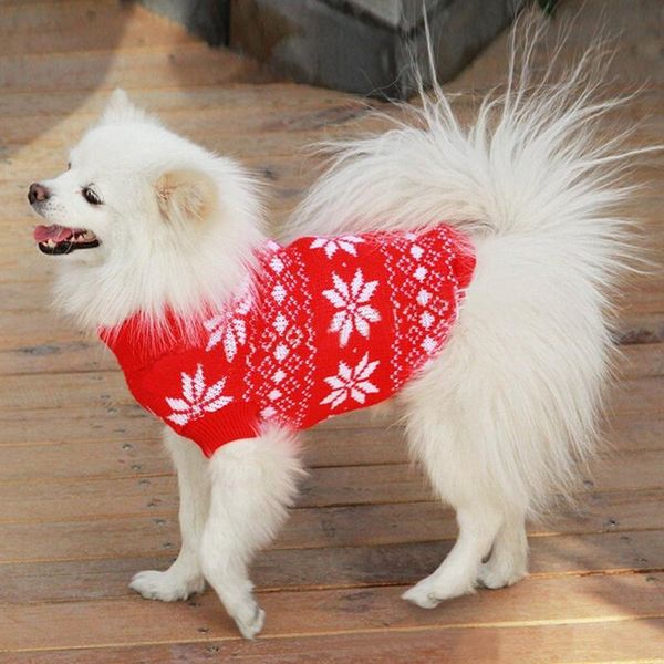 

dog apparel blue red flower warm clothes for small medium dogs knitted cat sweater pet clothing christmas coat winter jacket