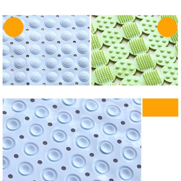 

bath mats 48x48cm mat tpr rubber non-slip pvc pad with suction cups (light blue)