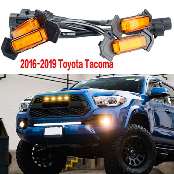 

car grid light small yellow lights grille middle mesh light suitable for 16-19 toyota tacoma trd off-road daytime running lamp
