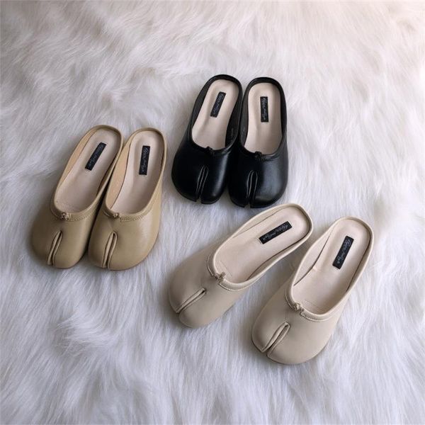 

slippers 2021 summer and autumn women's shoes material comfortable lining flat, Black