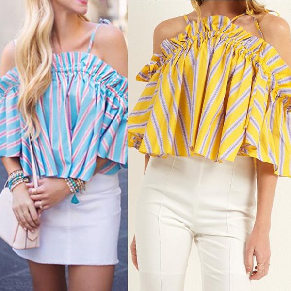 

women blouse fashion female ladies streetwear clothing womens elegent summer autumn cold shoulder shirt women's blouses & shirts, White