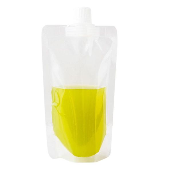 

storage bags 100 pack drink pouches,stand up liquor pouch sealing packaging bag,with nozzle,for beverage milk coffee,500ml