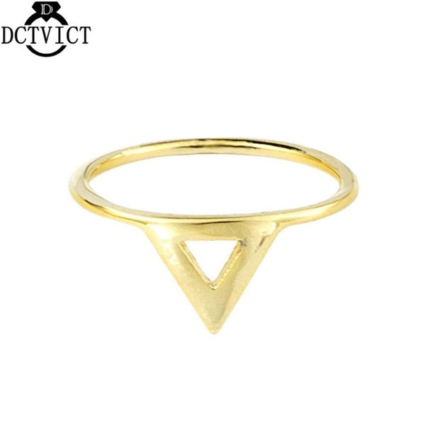 

wedding rings dctvict zinc alloy triangle modern anillos bijoux femme simple geometric pyramid ring aneis bague bff, Slivery;golden