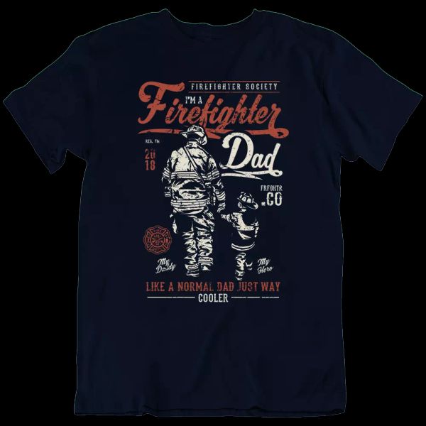 

firefighter dad firetrucks tee personalized fireman men's t shirt husband new, White;black