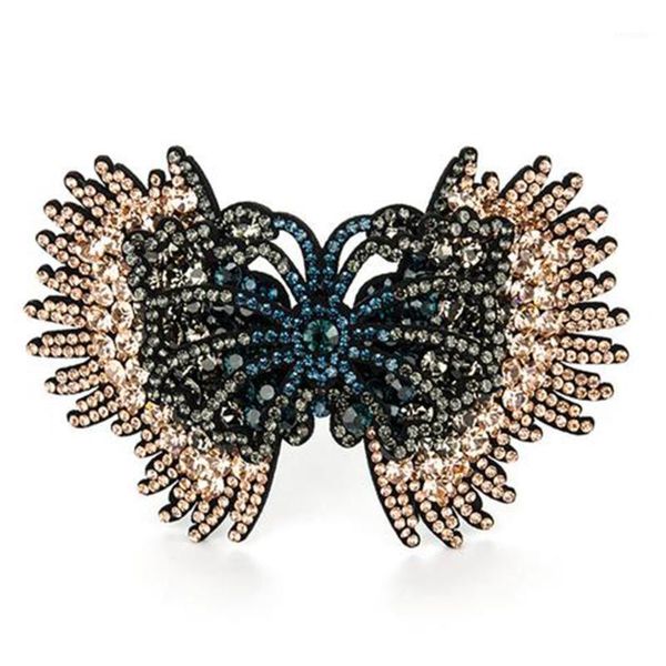 

women elegant rhinestones butterfly hairpin1