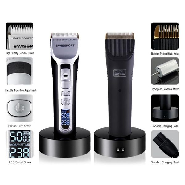 

hair clippers electric clipper base charging trimmer powerful cutter lcd display cordless for cutting men hairstyle