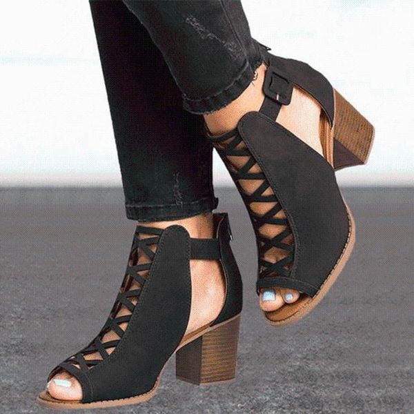 

classic summer fish mouth women sandals elegant sky high heels bling sudes woman ladies party club dress shoes, Black