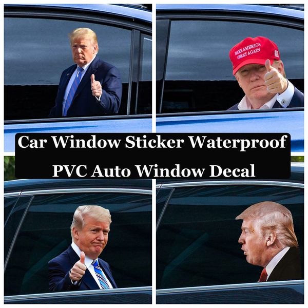 2024 Seçim Trump Çıkartmaları Araba Çıkartmaları Komik Afiş Bayrakları Sol Sağ Pencere Soyma Su Geçirmez PVC Çıkartması Parti Malzemeleri 60 adet