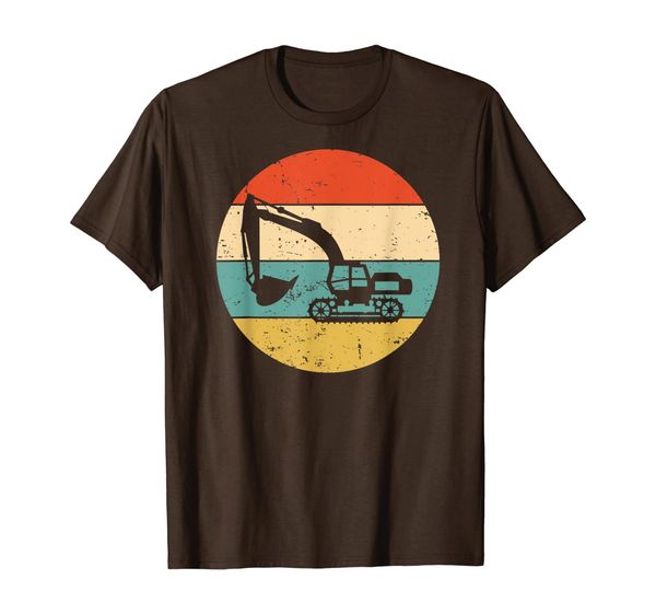 

vintage excavator t shirt construction worker t-shirt, White;black