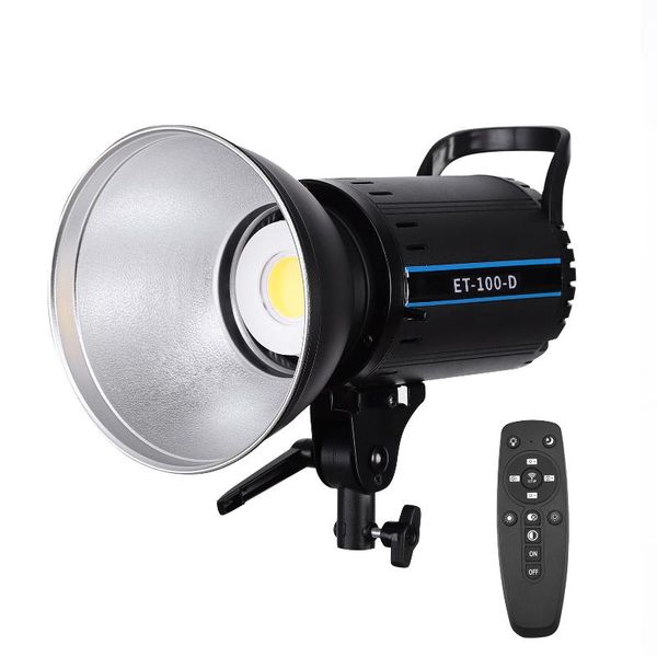 

flash heads andoer et-100-d 100w studio led continuous video light 5600k cri 95+ standard reflector remote control for recording live stream