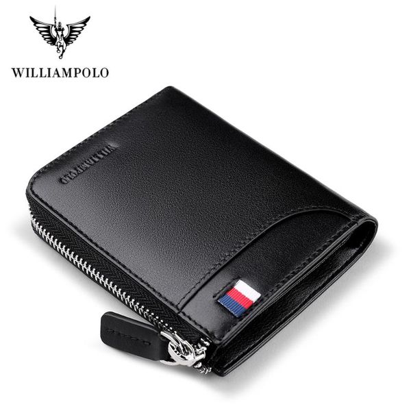

men driver's license leather cover wallet male short vertical zip zero williampolo wallets, Red;black