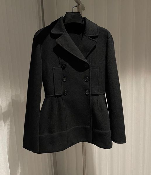 

women's wool & blends autumn/winter 2021 double-breasted coat skirt 1016, Black