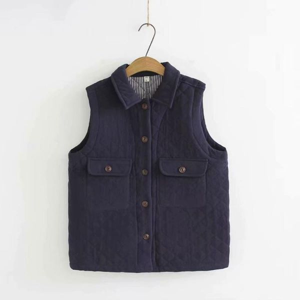 

women's vests plus size black gold violet cotton women vest coat 2021 winter casual ladies pockets waistcoat female overisze, Black;white