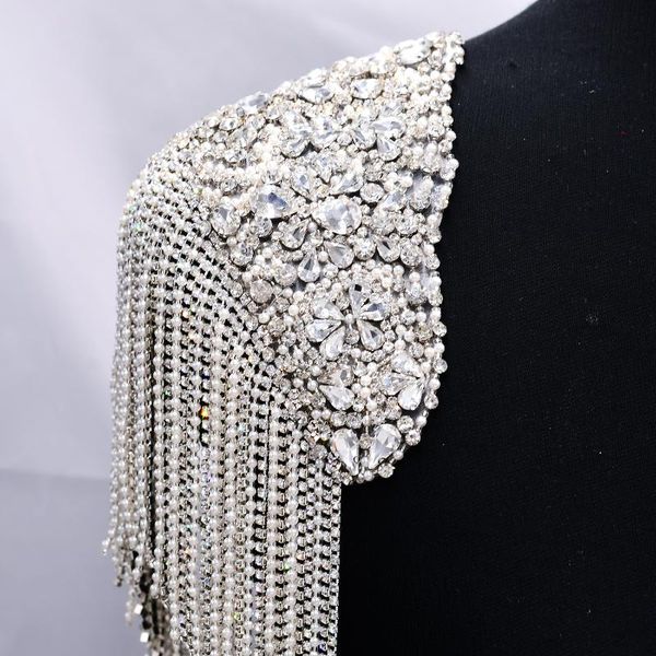 Envolve casacos artesanais de luxo strass epaulettes palco traje decoração de pré-festa acessórios para crianças remendo roupas mulheres