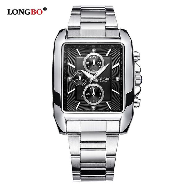 

wristwatches longbo watch men military luxury quartz watches water resistant fashion casual stainless steel strap sports analog wristwatch, Slivery;brown