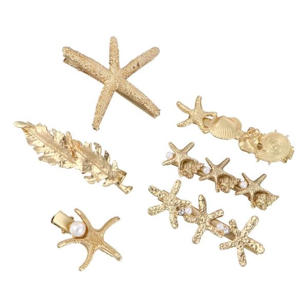 

hair clips & barrettes 6pcs golden leaf minimalist bobby pin for, Golden;silver