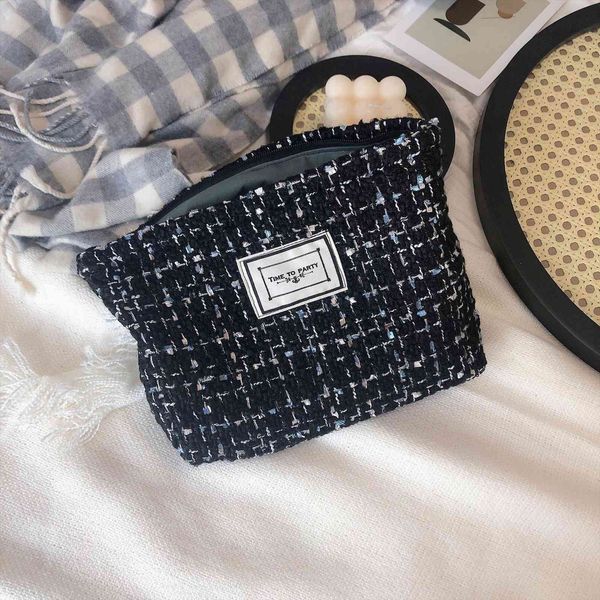 

large women cosmetic canvas bag waterproof zipper make up travel washing makeup organizer beauty case