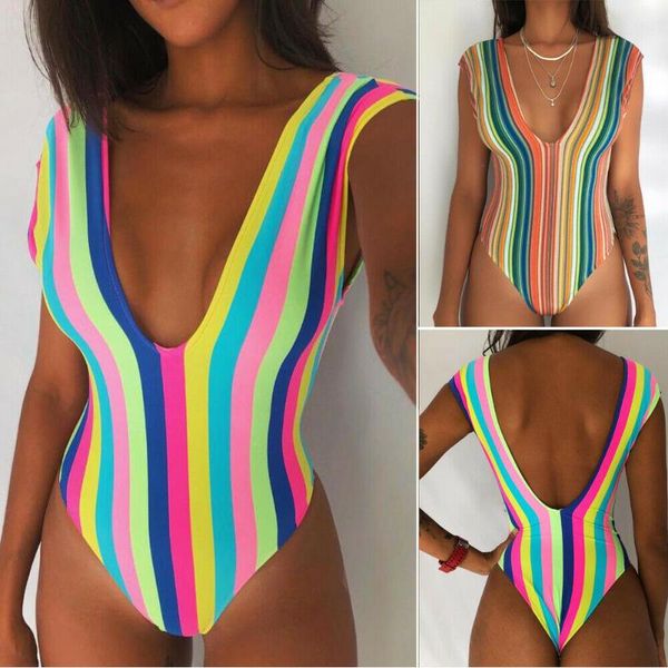 

bikinis set women rainbow swimsuit swimwear monokini bathing suit bikini beachwear