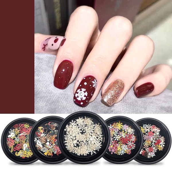 

nail art decorations 3d ultra-thin christmas snowflakes sequins wood pulp pieces irregular flakes diy colorful slice, Silver;gold