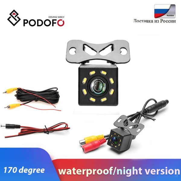 

car rear view cameras& parking sensors podofo camera universal backup 8 led night vision waterproof 170 wide angle color image reversing
