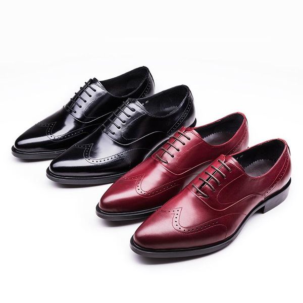 

dress shoes men's leather formal wear lace-up fashion wedding work, Black