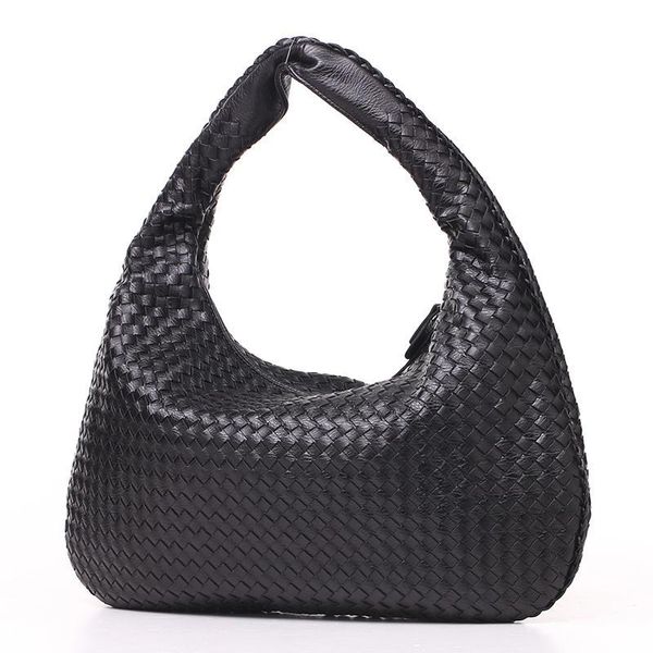 

wholesale fashion hand women's shoulder brand designer black pu leather handbag woven office bag usd price