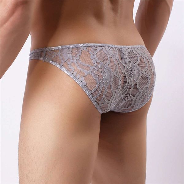 

colorful lace experience translucent men's underwear low waist briefs, Black;white