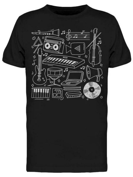 

make a good music tee men's -image by shutterstock, White;black