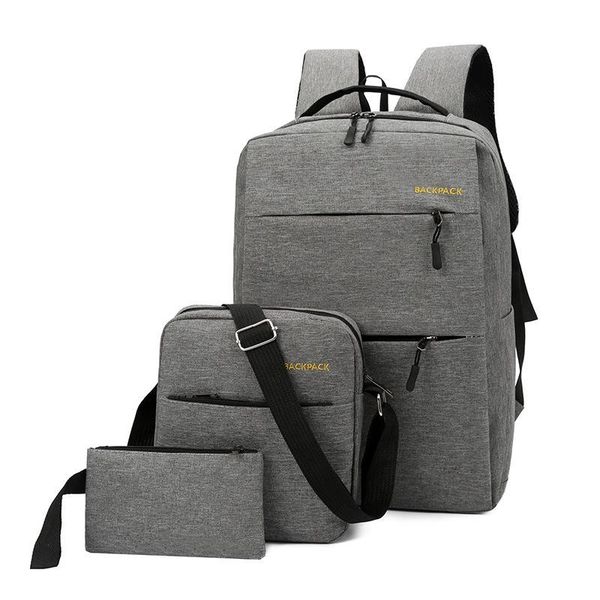 

backpack 3pcs lapcomputer polyester shoulder bags pure color versatile packs endurable multifunctional travel kids school bag