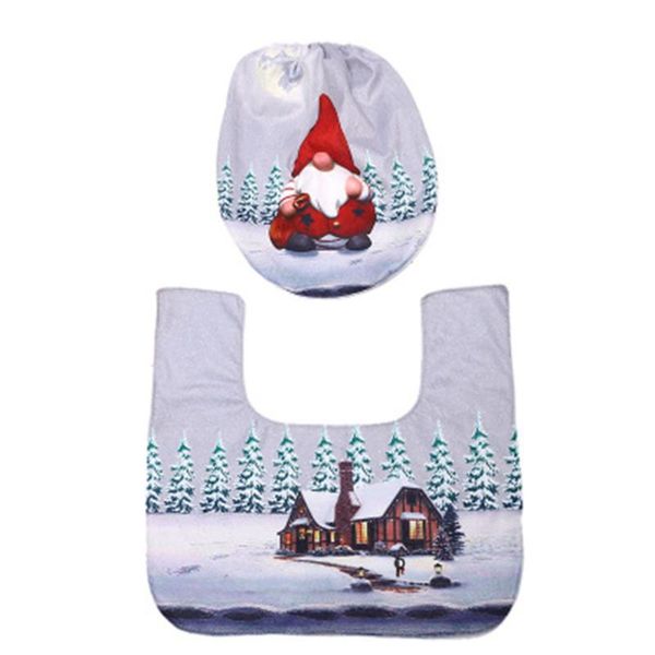 

toilet lid cover bathroom accessories christmas non-slip flannel seat covers