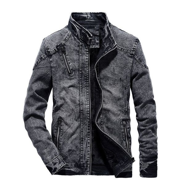 

men's jackets jaqueta vintage masculina, casaco jeans casual de cowboy com gola alta, para outono e inverno 67gw, Black;brown