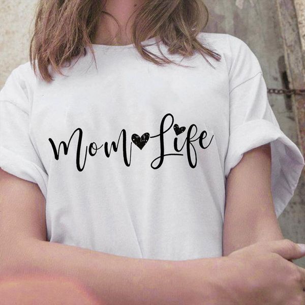 

Letters Mom Life Print And Men Tops Women O Neck Short Sleeve Hipster Summer Fashion Tee Femme Mujer, White;black