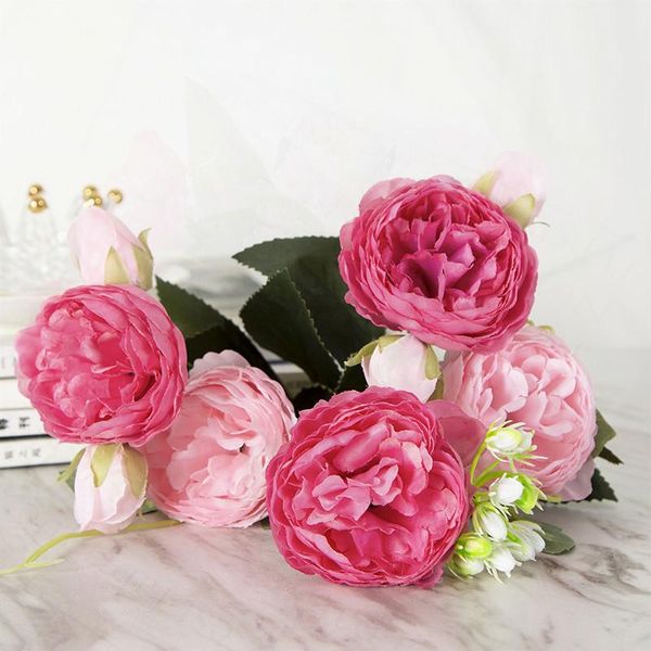 

decorative flowers & wreaths 30cm rose artificial silk bouquet fake roses home decor bouqet wedding