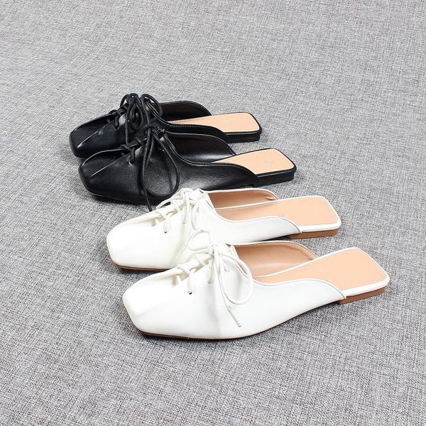 

shoes women slippers casual pantofle beige heeled sandals cover toe big size slides soft luxury 2021 black square flat solid ru
