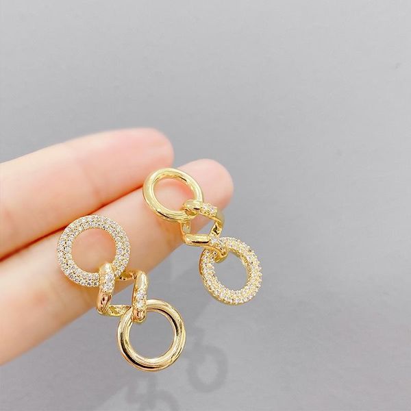 

stud exquisite cz simple style geometric earrings unique delicate, Golden;silver