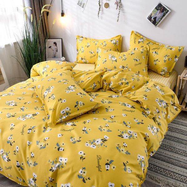 

bedding sets fruit pattern quilt cover 4 piece warm bedspread set suitable for adults and children single double bed household