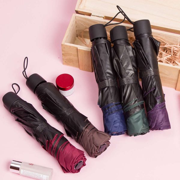 

8 bone black glue umbrella folding three fold business gift advertisement printing