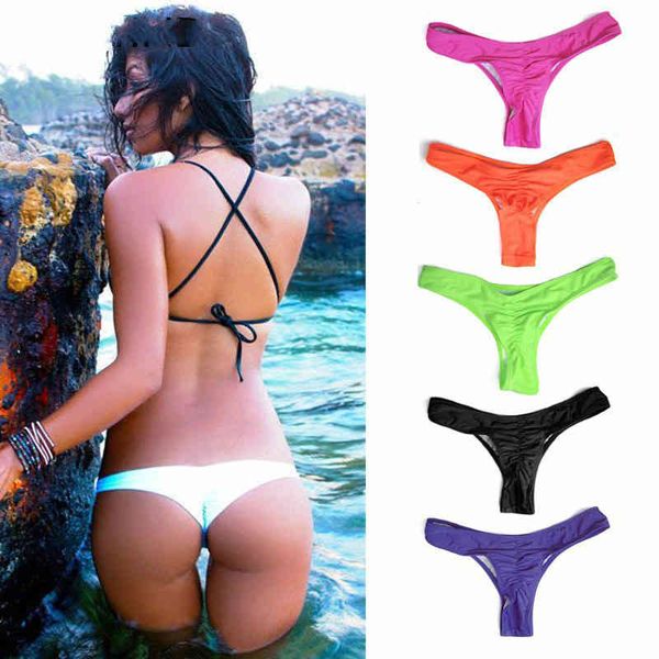

factoryec16 g-string 6colors bikinis bottoms solid v shape panties 2020 better sale swimsuit briefs swimwear women biqui, White;black