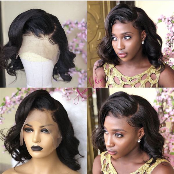 

human hair pre-lace wigs african black small curly short curlys hairs wig set, Black;brown