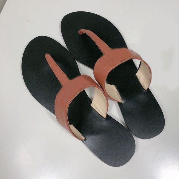 

slippers g.l.brother flip flops women brand genuine leather summer luxury sandals 2021 beach shoes-6417, Black
