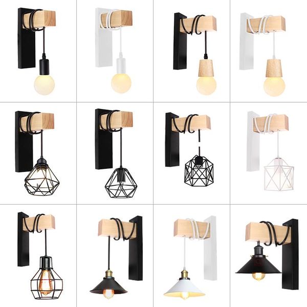 

wall lamp hanging light fixture artistic metal iron decor for bedside bedroom livingroom restaurant bar lighting sconce