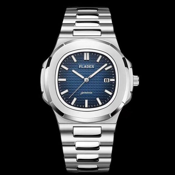 

wristwatches pladen classic simple style man wristwatch blue dial stainless steel color matching watches men's quartz business party fa, Slivery;brown